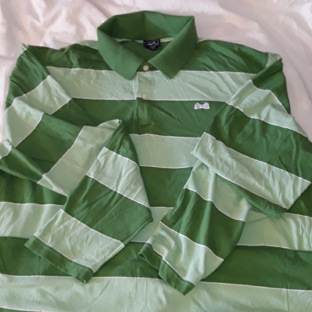 Men's LONG SLEEVE Le Tigre POLO Strip Shirt SZ 3XL